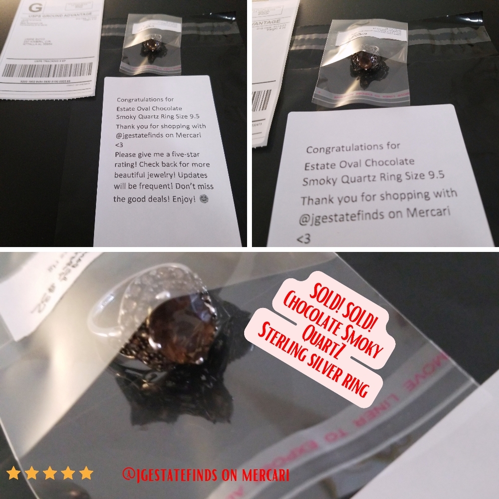 SOLD!SOLD! Chocolate Smoky Quartz Sterling Silver Ring